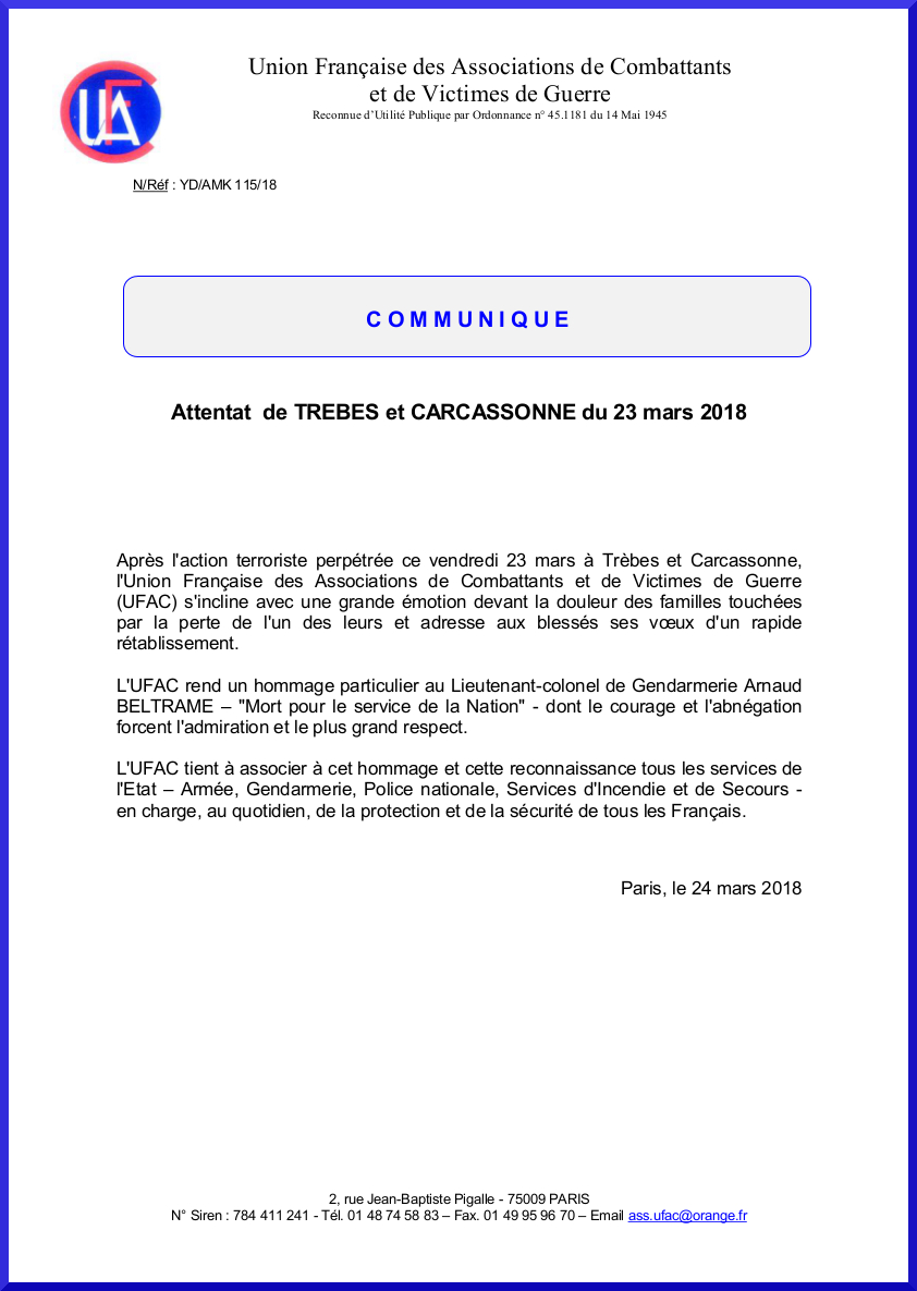 Attentat Trebes et Carcassonne 23 03 18